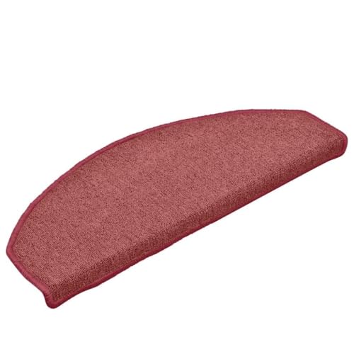 Qnhdfrt Stufenmatten 30 STK 65x24 cm Bordeaux Halbrund aus 100% getuftetem PP Antirutsch Teppich Treppenstufen Modernes Design & Langlebig für Flur Wohnz Treppen von Qnhdfrt