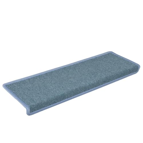 Qnhdfrt Stufenmatten 30 STK. 65x21 cm Seeblau Antirutsch Teppich Treppenstufen mit Klebebändern Modernes Design Robust & Warm für Flur Wohnzimmer Treppenhaus von Qnhdfrt