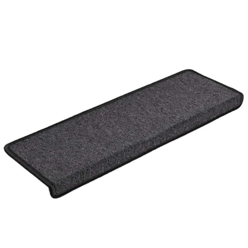 Qnhdfrt Stufenmatten 30 Stück Anthrazit Treppenmatten aus 100% Polypropylen mit selbstklebenden Bändern 65 x 21 x 4 cm Antirutsch und Schalldämmend für Innenbereich von Qnhdfrt