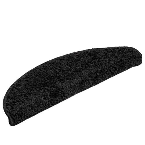 Qnhdfrt Stufenmatten 30 Stück Schwarz 56x17x3 cm Treppenmatten aus 100% PP Getuftet Selbstklebend Antirutsch für Innenbereich von Qnhdfrt