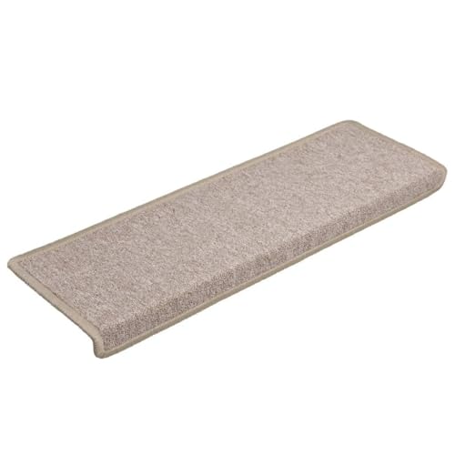 Qnhdfrt Stufenmatten 30 Stück Treppenstufen Teppich selbstklebend 65x21x4 cm Taupe Antirutschmatte aus 100% Polypropylen für Innenbereich von Qnhdfrt