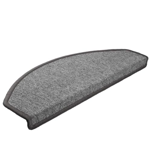 Qnhdfrt Stufenmatten 30er Set 65x24 cm Halbrund Dunkelgrau Rutschfester Treppenteppich aus getuftetem PP Modernes Design mit doppelseitigem Klebeband für Wohnzimmer Flur und Treppenhaus von Qnhdfrt