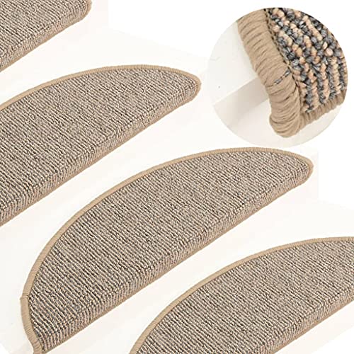 Qnhdfrt Stufenmatten Braun 56x17x3 cm 15 Stück Treppenmatten aus 100% PP mit Antirutsch und Schalldämmung Selbstklebend für Innen und Außen von Qnhdfrt