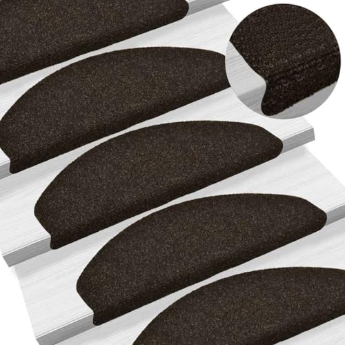 Qnhdfrt Stufenmatten Selbstklebend 15 Stück Dunkelbraun 65x21x4 cm Halbrund Treppenteppich mit Antirutsch Design Robust & Langlebig für Innenbereich Qnhdfrt Stufenmatten Selbstklebend 15 Stück Dunkelbraun 65x21x4 cm Halbrund Treppenteppich mit Antirutsch Design Robust & Langlebig für Innenbereich von Qnhdfrt
