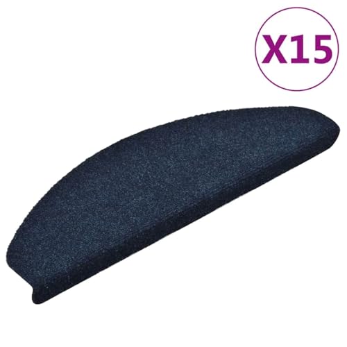 Qnhdfrt Stufenmatten Selbstklebend 15 Stück Marineblau 65x21x4 cm Halbrund Treppenstufen Teppich Antirutsch Lärmreduzierend Robustes Polypropylen für Innenbereich von Qnhdfrt