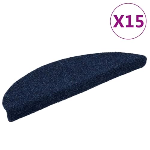 Qnhdfrt Stufenmatten Selbstklebend 15 Stück Marineblau Halbrund 56x17x3 cm Antirutsch Treppenstufen Teppich aus Polypropylen mit Lärmreduzierung für Innenbereich von Qnhdfrt