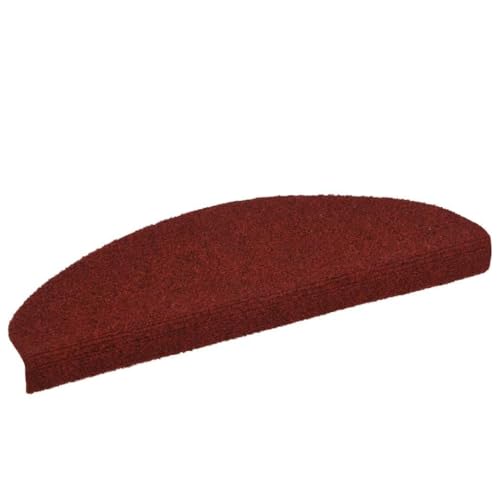 Qnhdfrt Stufenmatten Selbstklebend 20 Stück 65x21x4 cm Bordeauxrot Halbrund Treppenstufen Teppich Antirutsch Lärmreduzierend für Innenbereich von Qnhdfrt
