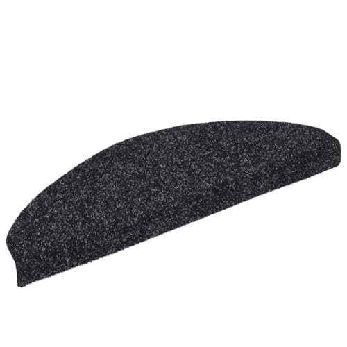 Qnhdfrt Stufenmatten Selbstklebend 20 Stück 65x21x4 cm Schwarz Halbrund Treppenstufen Teppich Antirutsch Lärmreduzierung Robust und Pflegeleicht für Treppenhaus Wohnung und Büro von Qnhdfrt