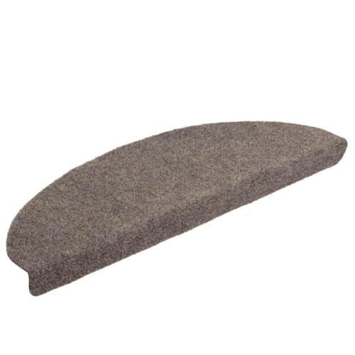 Qnhdfrt Stufenmatten Selbstklebend 20 Stück Beige 65x21x4 cm Halbrund Treppenteppich aus Polypropylen mit Rutschschutz und Lärmreduzierung für Innenbereich von Qnhdfrt