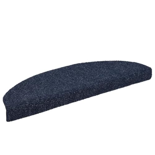 Qnhdfrt Stufenmatten Selbstklebend 20 Stück Blau Halbrund 65x21x4 cm Antirutsch Treppenmatten aus Polypropylen für Innenbereich Modernes Design mit Lärmreduzierung von Qnhdfrt
