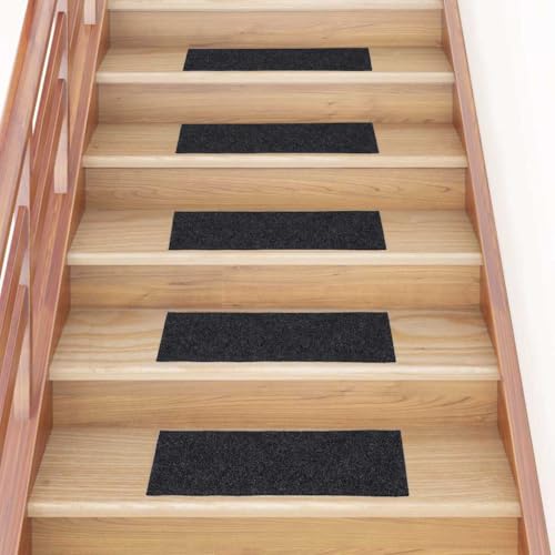 Qnhdfrt Stufenmatten Selbstklebend 30 Stück 60x25 cm Grau Rechteckig Treppenmatten aus Polypropylen mit Rutschfestem Design für Innenbereich Modernes Design und Langlebigkeit von Qnhdfrt