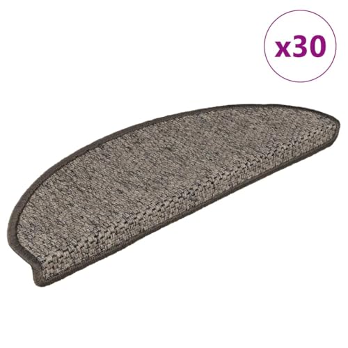 Qnhdfrt Stufenmatten Selbstklebend 30 Stück Sisal-Optik 65x21x4cm Antirutschmatte für Treppenstufen aus Stoff Braun-Beige Modernes Design für Innenbereich von Qnhdfrt