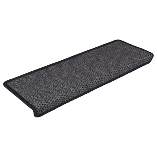 Qnhdfrt Stufenmatten Selbstklebend 30Stk Anthrazit Sisal-Optik 65x21x4cm Treppenmatten mit Antirutschfunktion für Innentreppen Modernes Design von Qnhdfrt