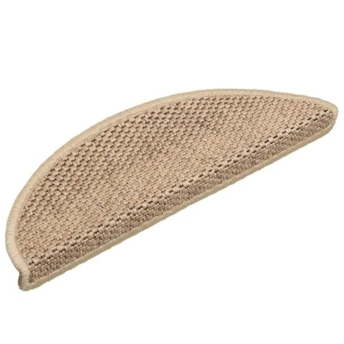 Qnhdfrt Stufenmatten Selbstklebend 30Stk Sisal-Optik Treppenteppich 56x17x3cm Sand Antirutschmatte für Treppenstufen mit Klebeband Schalldämmend & Waschbar von Qnhdfrt