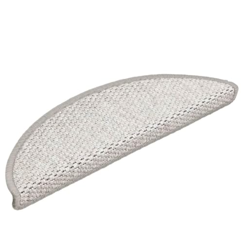 Qnhdfrt Stufenmatten Selbstklebend 30Stk. Sisal-Optik Treppenmatten 56x17x3cm Platina Antirutsch & Schalldämpfend für Treppenstufen Innenbereich von Qnhdfrt