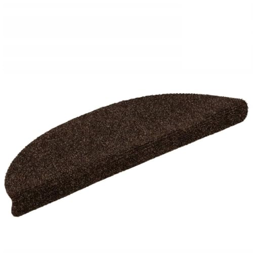 Qnhdfrt Stufenmatten Selbstklebend 5 Stück Braun 56x17x3 cm Halbrund Treppenstufen Teppich Antirutsch Lärmreduzierend für Treppen Indoor von Qnhdfrt