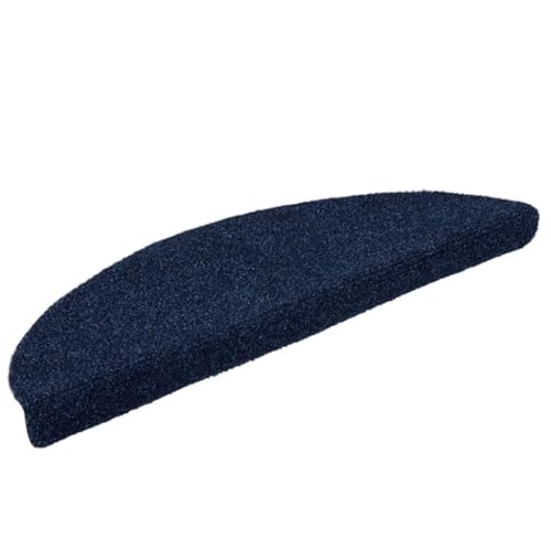 Qnhdfrt Stufenmatten Selbstklebend 5 Stück Marineblau Halbrund 56x17x3 cm Antirutsch Treppenteppich aus Polypropylen mit Lärmreduzierung für Innenbereich von Qnhdfrt