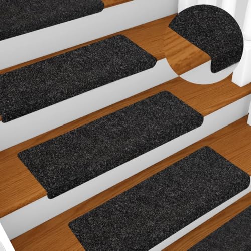 Qnhdfrt Stufenmatten Selbstklebend 5 Stück Schwarz 65x21x4 cm Antirutsch Treppenmatten aus Polypropylen mit Lärmreduzierung für Innenbereich von Qnhdfrt