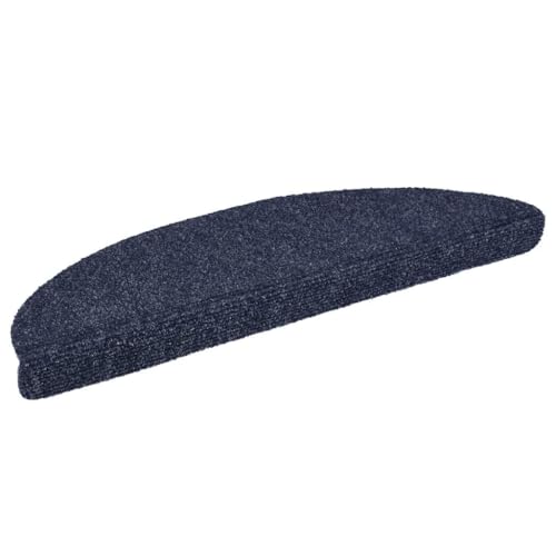 Qnhdfrt Stufenmatten Selbstklebend Blau 15 Stück 56x17x3 cm Halbrund Treppenteppich aus Polypropylen mit Rutschschutz und Lärmreduzierung für Innenbereich von Qnhdfrt