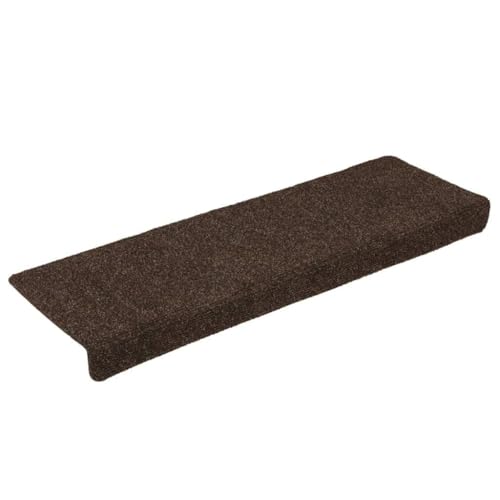Qnhdfrt Stufenmatten Selbstklebend Braun 65x21x4 cm 15 Stück Antirutsch Treppenteppich aus Polypropylen mit Lärmreduzierung für Innenbereich Modernes Design von Qnhdfrt