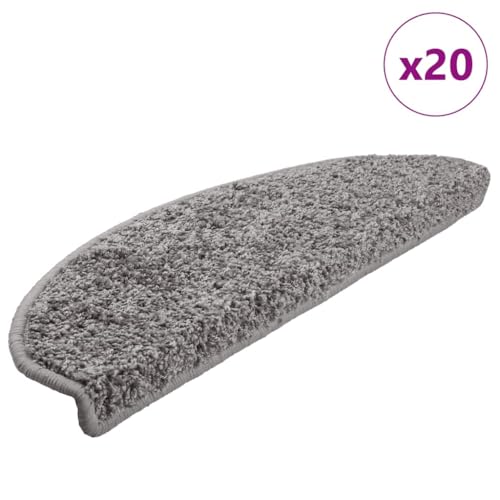 Qnhdfrt Stufenmatten Set 20 Stück Grau 65x21x4 cm Treppenmatten aus 100% PP mit doppelseitigem Klebeband Antirutsch und Schalldämmend für Innenbereich von Qnhdfrt