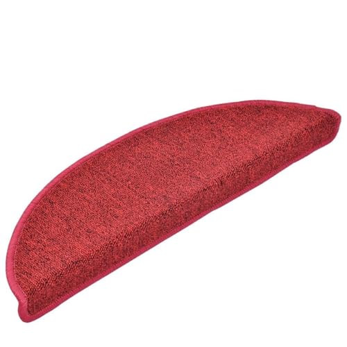 Qnhdfrt Stufenmatten Set 30 Stück Bordeauxrot 56x17x3 cm Treppenstufen Teppich mit Antirutsch Selbstklebend aus 100% PP für Innenbereich Modernes Design von Qnhdfrt