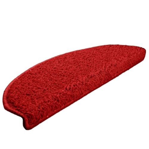 Qnhdfrt Stufenmatten Set 30 Stück Rot 65x21x4 cm 100% PP Getuftet Selbstklebende Antirutschmatten für Treppenstufen Modernes Design von Qnhdfrt
