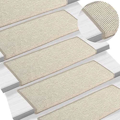 Qnhdfrt Stufenmatten Treppenstufen Teppich 15er Set 65x21x4 cm Silber Selbstklebend Anti Rutsch Robustes Polypropylen für Treppen im Innenbereich von Qnhdfrt
