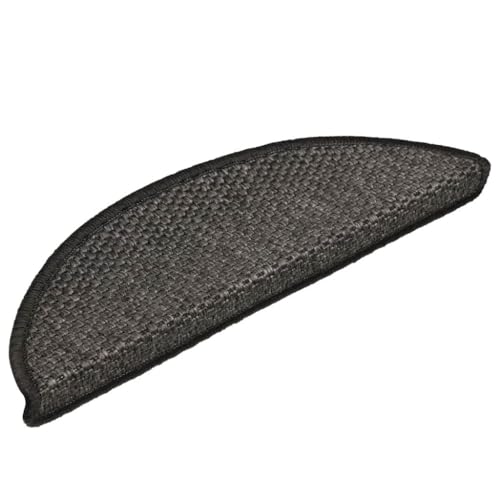 Qnhdfrt Stufenmatten selbstklebend 30Stk Anthrazit Sisal-Optik 56x17x3cm Antirutsch Treppenteppich mit waschbarem Stoff für Indoor Treppenstufen von Qnhdfrt