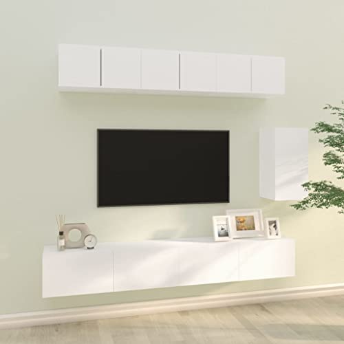 Qnhdfrt TV Lowboard Set Weiß Holzwerkstoff Wandmontage 6-teilig mit Großzügigem Stauraum Klassisches Design für Wohnzimmer Möbel Qnhdfrt TV Lowboard Set Weiß Holzwerkstoff Wandmontage 6-teilig mit Großzügigem Stauraum Klassisches Design für Wohnzimmer Möbel von Qnhdfrt