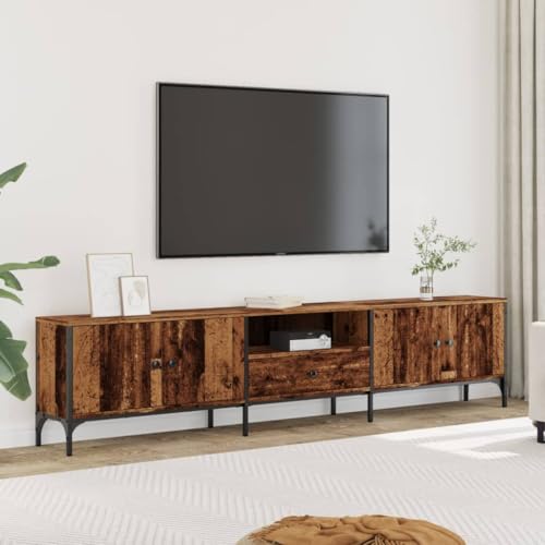 Qnhdfrt TV Lowboard Sideboard mit Schublade Altholz-Optik 200x25x44 cm für Wohnzimmer Robustes Design und Stauraum von Qnhdfrt