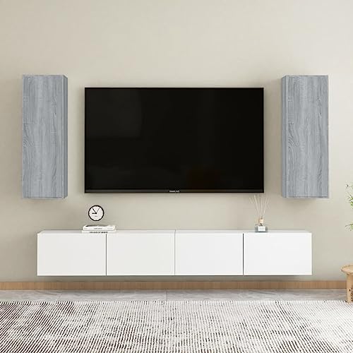 Qnhdfrt TV-Schrank 2 STK. Grau Sonoma Holzwerkstoff Moderner Hängeschrank für Wohnzimmer mit großem Stauraum 30,5x30x90 cm Qnhdfrt TV-Schrank 2 STK. Grau Sonoma Holzwerkstoff Moderner Hängeschrank für Wohnzimmer mit großem Stauraum 30,5x30x90 cm von Qnhdfrt