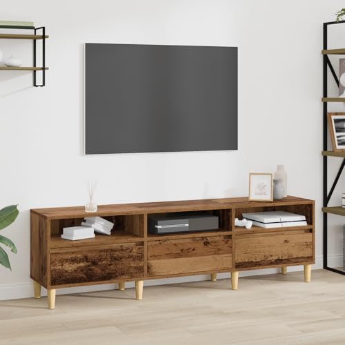 Qnhdfrt TV-Schrank Altholz 150 cm Holzwerkstoff Rustikales Design mit Stauraum für Wohnzimmer von Qnhdfrt