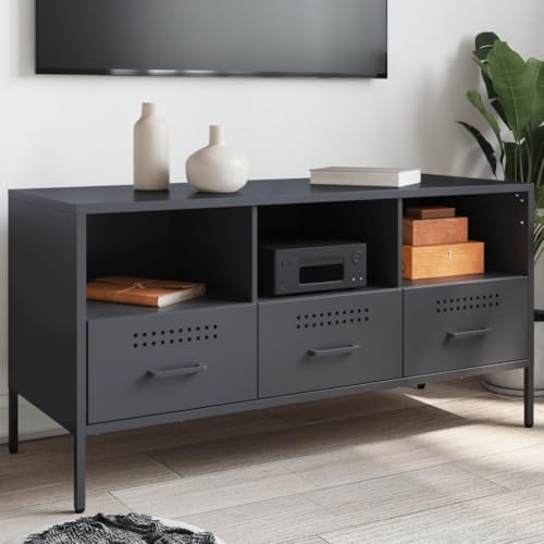 Qnhdfrt TV-Schrank Anthrazit 100,5x39x50,5 cm Industrie-Stil Stahl TV-Board Lowboard mit Stauraum für Wohnzimmer Qnhdfrt TV-Schrank Anthrazit 100,5x39x50,5 cm Industrie-Stil Stahl TV-Board Lowboard mit Stauraum für Wohnzimmer von Qnhdfrt