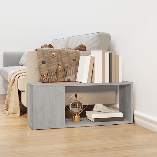 Qnhdfrt TV-Schrank Betongrau 80x24x32 cm Schmaler Wohnzimmerschrank mit Offenem Fach für Bücher und Deko Holzwerkstoff Möbel Elegantes Design Robust von Qnhdfrt