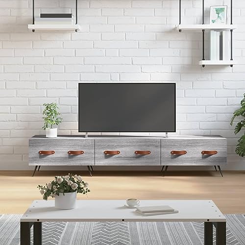 Qnhdfrt TV Schrank Grau Sonoma 150x36x30 cm mit 3 Schubladen und Eisenbeinen aus Holzwerkstoff - Robustes Lowboard für Wohnzimmer mit Stauraum und stabilem Design Qnhdfrt TV Schrank Grau Sonoma 150x36x30 cm mit 3 Schubladen und Eisenbeinen aus Holzwerkstoff - Robustes Lowboard für Wohnzimmer mit Stauraum und stabilem Design von Qnhdfrt