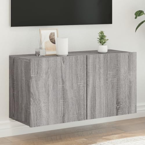 Qnhdfrt TV-Schrank Grau Sonoma Lowboard Fernsehtisch 80x30x41 cm aus Holzwerkstoff mit Stauraum und Wandmontage für Wohnzimmer Modernes Design Qnhdfrt TV-Schrank Grau Sonoma Lowboard Fernsehtisch 80x30x41 cm aus Holzwerkstoff mit Stauraum und Wandmontage für Wohnzimmer Modernes Design von Qnhdfrt