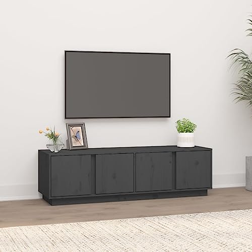 Qnhdfrt TV-Schrank Grau aus Massivholz Kiefer 140x40x40 cm mit 4 Schranktüren Stauraum Lowboard für Wohnzimmer Qnhdfrt TV-Schrank Grau aus Massivholz Kiefer 140x40x40 cm mit 4 Schranktüren Stauraum Lowboard für Wohnzimmer von Qnhdfrt