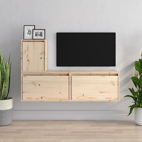 Qnhdfrt TV-Schrank Hängend Set 3 Stück Massivholz Kiefer Modern Robust Langlebig für Wohnzimmer Fernseher Bücher Aufbewahrung Größen 60x30x35cm und 30x30x40cm Qnhdfrt TV-Schrank Hängend Set 3 Stück Massivholz Kiefer Modern Robust Langlebig für Wohnzimmer Fernseher Bücher Aufbewahrung Größen 60x30x35cm und 30x30x40cm von Qnhdfrt