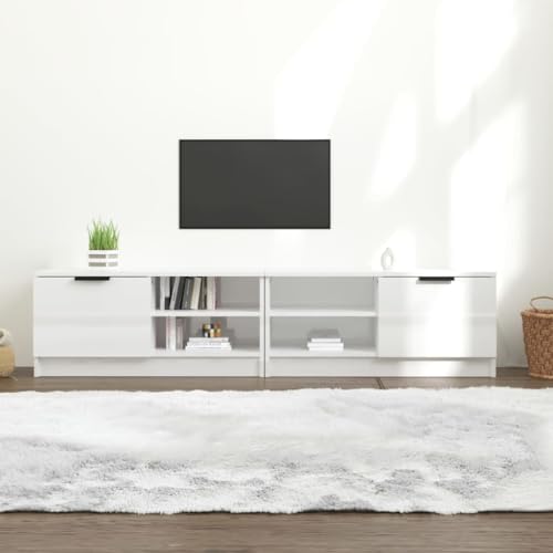 Qnhdfrt TV Schrank Hochglanz Weiß 80x35x36,5cm Holzwerkstoff Lowboard mit Schublade Modernes Design Wohnzimmer Möbel 2 Stück Qnhdfrt TV Schrank Hochglanz Weiß 80x35x36,5cm Holzwerkstoff Lowboard mit Schublade Modernes Design Wohnzimmer Möbel 2 Stück von Qnhdfrt