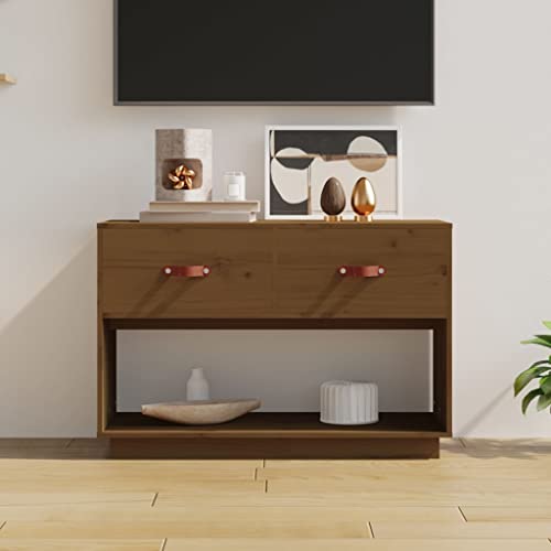 Qnhdfrt TV-Schrank Honigbraun 90x40x60 cm Massivholz Kiefer Natur Wohnzimmer Lowboard mit Stauraum Qnhdfrt TV-Schrank Honigbraun 90x40x60 cm Massivholz Kiefer Natur Wohnzimmer Lowboard mit Stauraum von Qnhdfrt