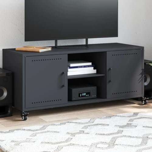 Qnhdfrt TV Schrank Lowboard Anthrazit 100,5x39x43,5 cm Stahl mit Rollen für Wohnzimmer Qnhdfrt TV Schrank Lowboard Anthrazit 100,5x39x43,5 cm Stahl mit Rollen für Wohnzimmer von Qnhdfrt
