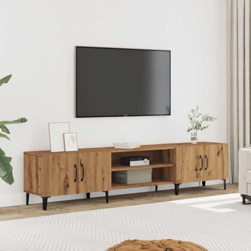 Qnhdfrt TV-Schrank Lowboard Artisan-Eiche 180x31,5x40 cm Holzwerkstoff mit 4 Fächern und Metallfüßen für Wohnzimmer Qnhdfrt TV-Schrank Lowboard Artisan-Eiche 180x31,5x40 cm Holzwerkstoff mit 4 Fächern und Metallfüßen für Wohnzimmer von Qnhdfrt