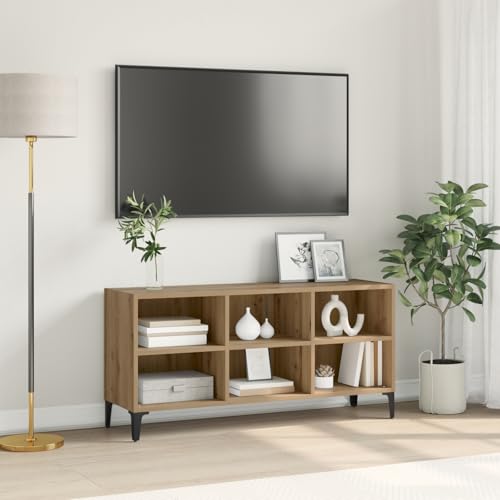 Qnhdfrt TV Schrank Lowboard Artisan Eiche Verleimtes Holz Metall Mittel Fernsehständer Braun Modernes Design für Wohnzimmer Qnhdfrt TV Schrank Lowboard Artisan Eiche Verleimtes Holz Metall Mittel Fernsehständer Braun Modernes Design für Wohnzimmer von Qnhdfrt