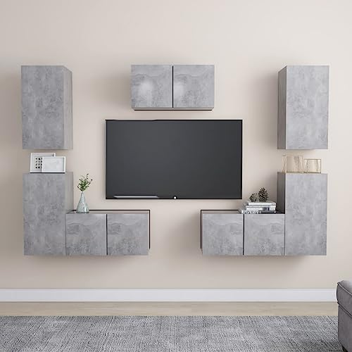 Qnhdfrt TV-Schrank Lowboard Betongrau Holzwerkstoff Set 3L 4M Wandmontage für Wohnzimmer Modernes Design mit Stauraum Qnhdfrt TV-Schrank Lowboard Betongrau Holzwerkstoff Set 3L 4M Wandmontage für Wohnzimmer Modernes Design mit Stauraum von Qnhdfrt