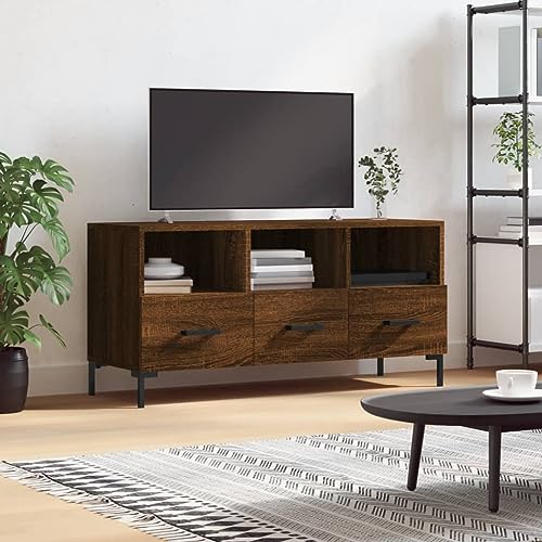 Qnhdfrt TV Schrank Lowboard Braun Eichen-Optik 102x36x50 cm Holzwerkstoff mit Eisenbeinen und Stauraum für Wohnzimmer Modernes Design Qnhdfrt TV Schrank Lowboard Braun Eichen-Optik 102x36x50 cm Holzwerkstoff mit Eisenbeinen und Stauraum für Wohnzimmer Modernes Design von Qnhdfrt