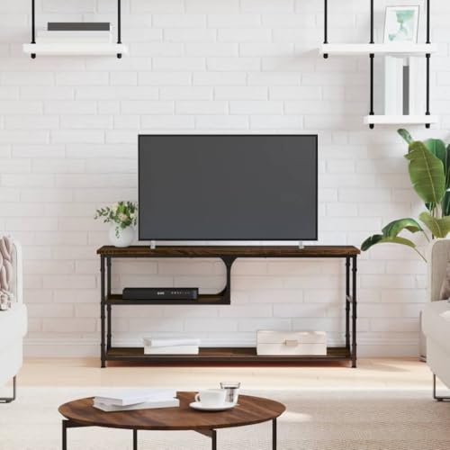 Qnhdfrt TV Schrank Lowboard Braun Eichen-Optik Holzwerkstoff und Stahl 103x38x46,5cm mit robuster Konstruktion reichlich Stauraum Industriestil Design für Wohnzimmer Qnhdfrt TV Schrank Lowboard Braun Eichen-Optik Holzwerkstoff und Stahl 103x38x46,5cm mit robuster Konstruktion reichlich Stauraum Industriestil Design für Wohnzimmer von Qnhdfrt