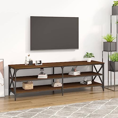 Qnhdfrt TV Schrank Lowboard Braun Eichen-Optik Industrie-Stil Holzwerkstoff und Eisen 160x40x50 cm Stabiles TV Möbel für Wohnzimmer mit Verstellbaren Füßen Qnhdfrt TV Schrank Lowboard Braun Eichen-Optik Industrie-Stil Holzwerkstoff und Eisen 160x40x50 cm Stabiles TV Möbel für Wohnzimmer mit Verstellbaren Füßen von Qnhdfrt