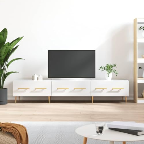 Qnhdfrt TV Schrank Lowboard Fernsehschrank Hochglanz Weiß 150x36x30 cm mit 3 Schubladen Eisenbeinen Holzwerkstoff Modernes Design für Wohnzimmer Qnhdfrt TV Schrank Lowboard Fernsehschrank Hochglanz Weiß 150x36x30 cm mit 3 Schubladen Eisenbeinen Holzwerkstoff Modernes Design für Wohnzimmer von Qnhdfrt