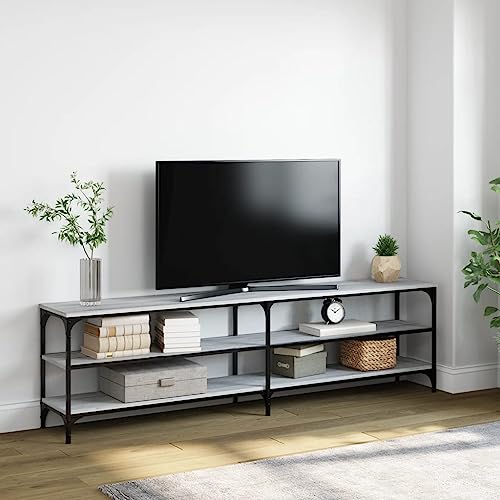 Qnhdfrt TV-Schrank Lowboard Grau Sonoma 180x30x50 cm aus Holzwerkstoff und Metall mit Stauraum Stabiles Design für Wohnzimmer Qnhdfrt TV-Schrank Lowboard Grau Sonoma 180x30x50 cm aus Holzwerkstoff und Metall mit Stauraum Stabiles Design für Wohnzimmer von Qnhdfrt